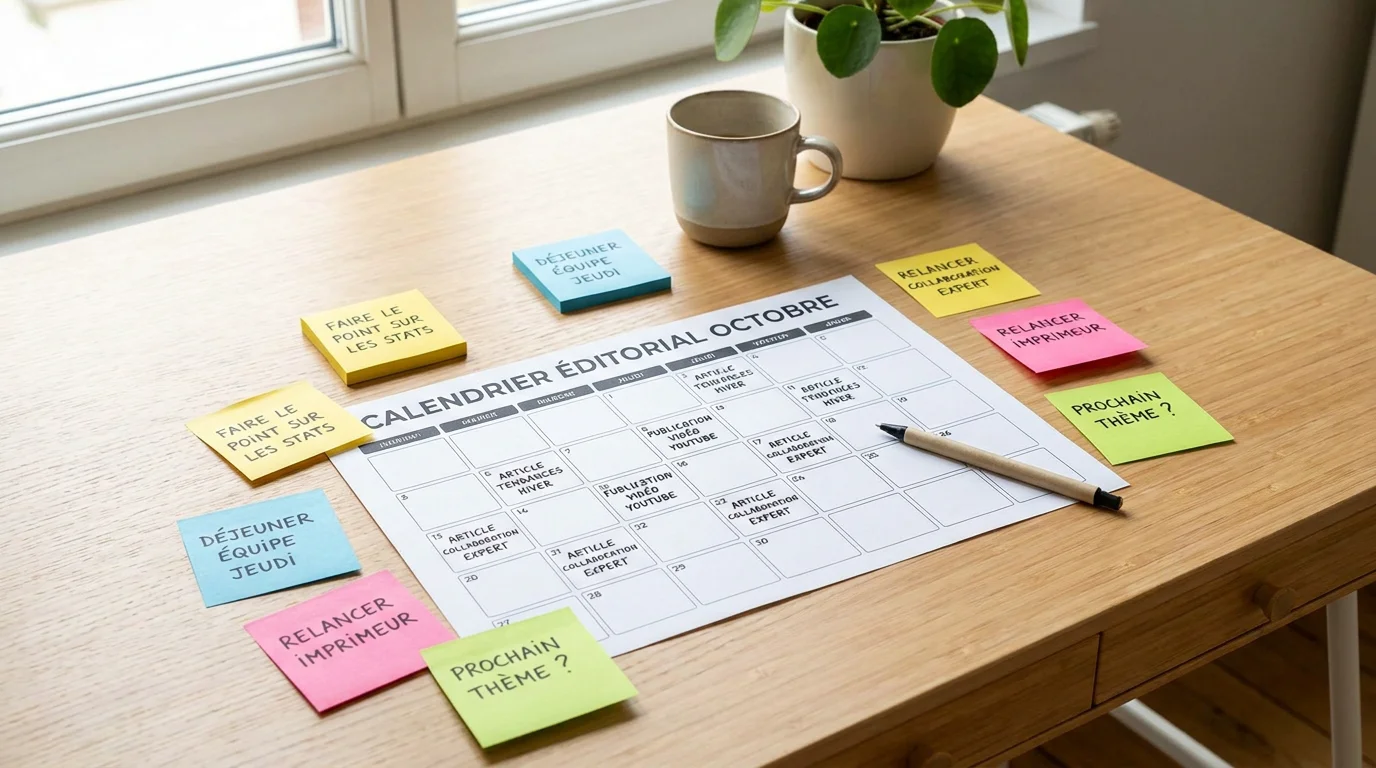 Calendrier éditorial pour la planification de publications sur les réseaux sociaux