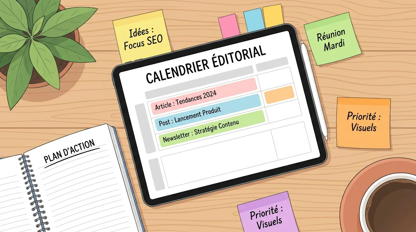 Calendrier éditorial numérique pour la planification des réseaux sociaux